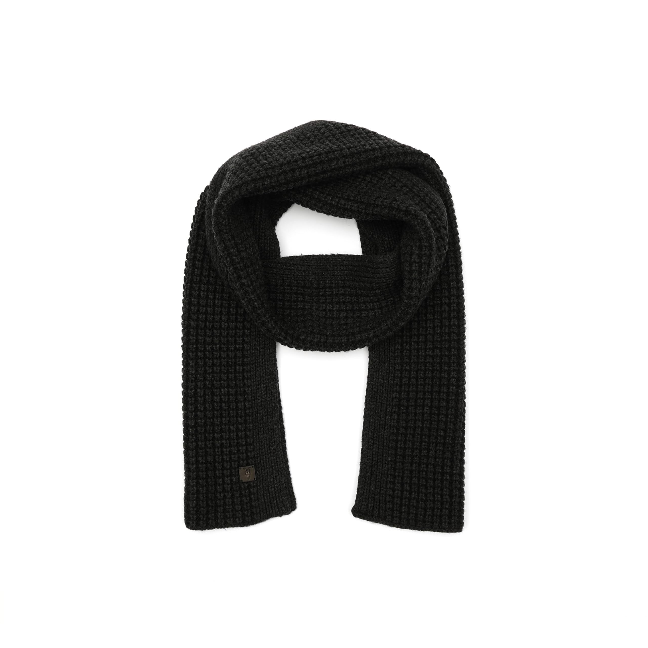 Men's Waffle Stitch Knit Scarf - Classic Winter Scarf With Wool Blend, 5811